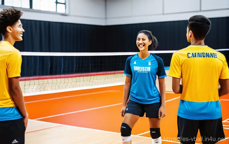 배구 커뮤니티 사이트 - **Prompt:** A dynamic and inclusive scene depicting a diverse group of volleyball enthusiasts (men a...