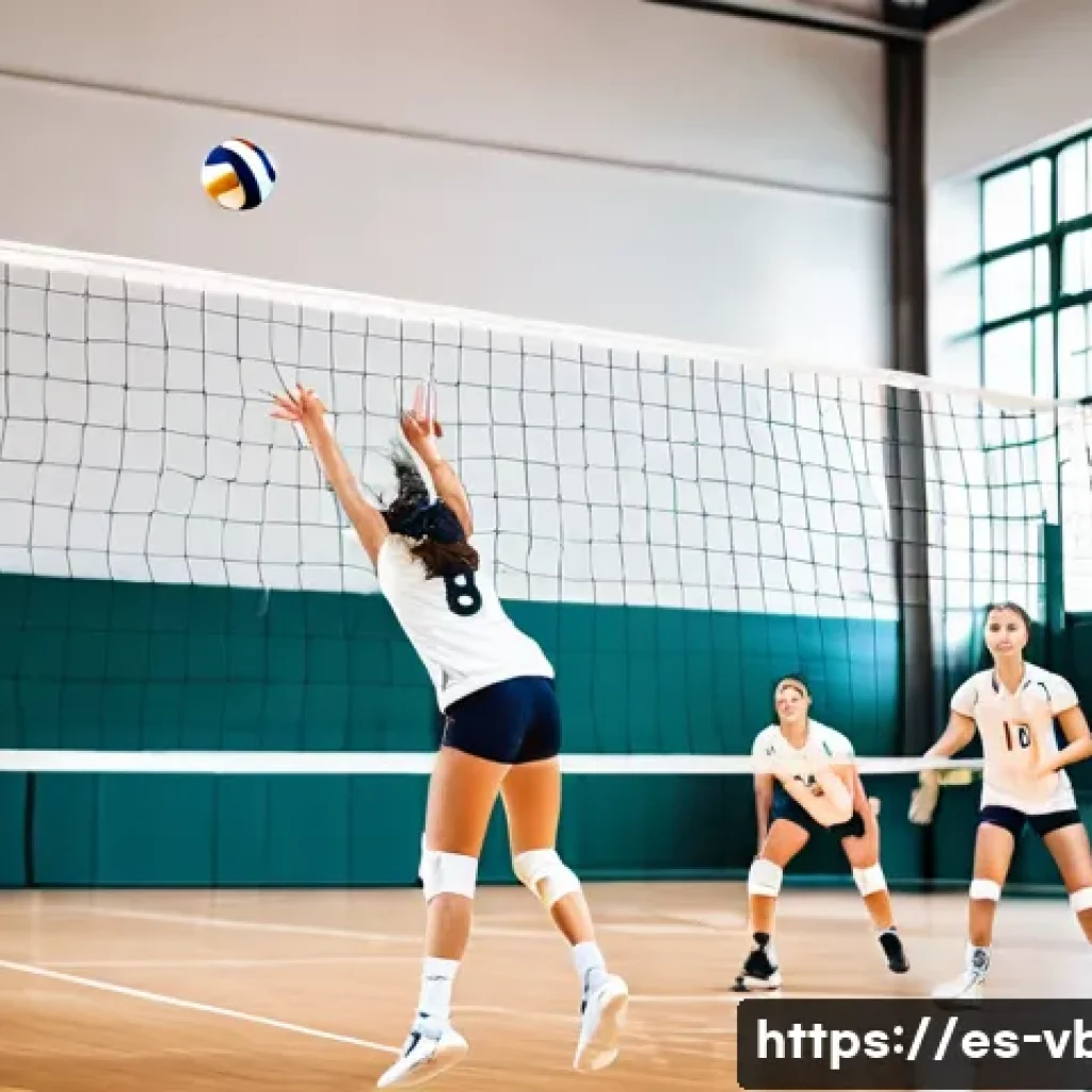 배구 국제 규정 개정 사항 - A dynamic volleyball match scene illustrating the new rally point scoring